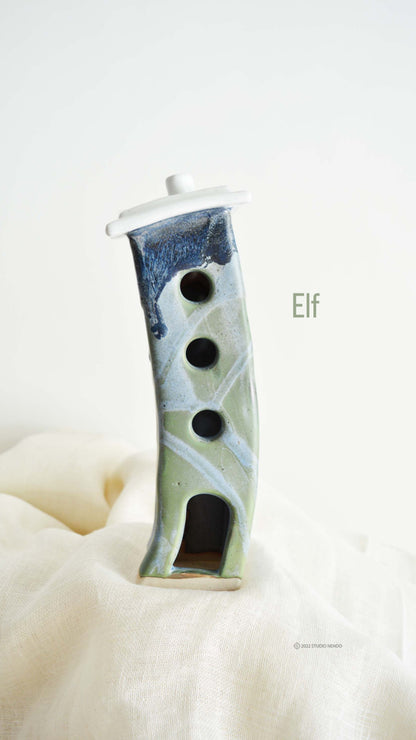 ELF- Topsy Turvy Tealight Housing Society- Ceramic Sculpture
