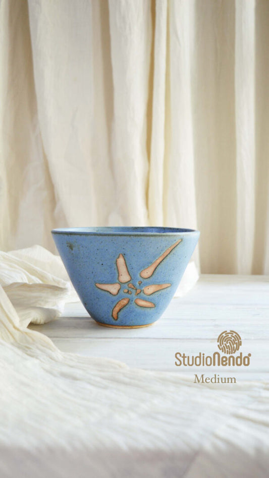 DEEP SERVING BOWL- MEDIUM- MATT BLUE
