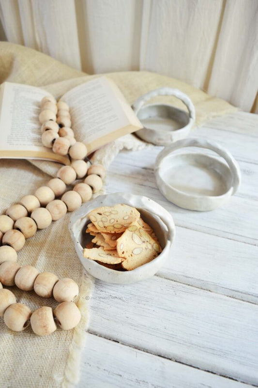 CERAMIC BASKETS- OATMEAL