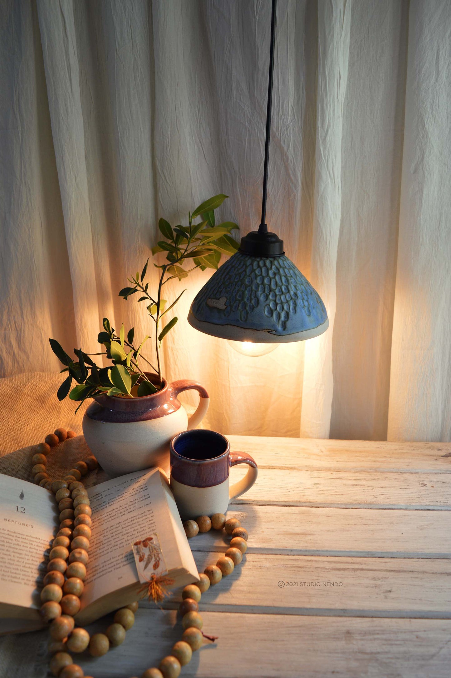 Handmade Ceramic Pendant Light-Shroom #1-Made to Order