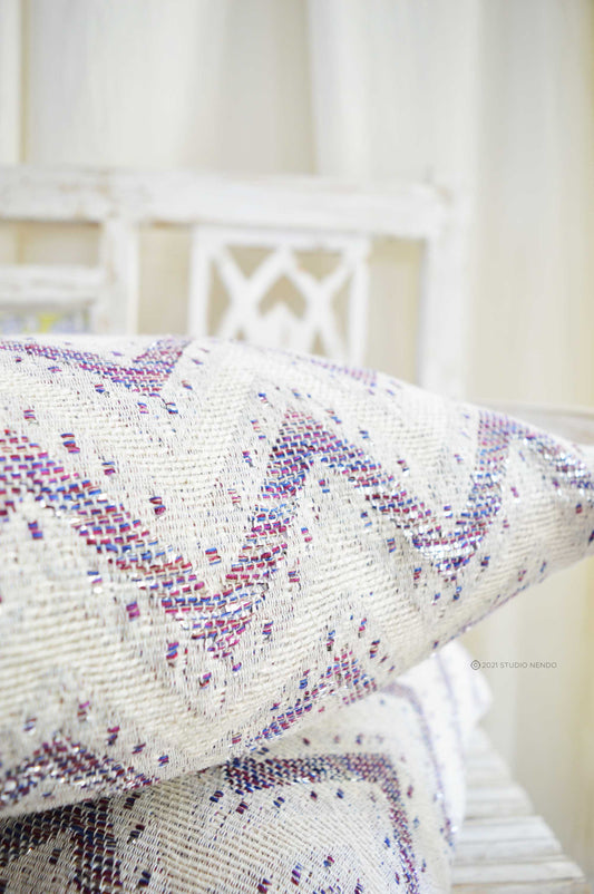 HANDMADE JACQUARD CUSHION COVER- SHIMMERY WINEBERRY PURPLE
