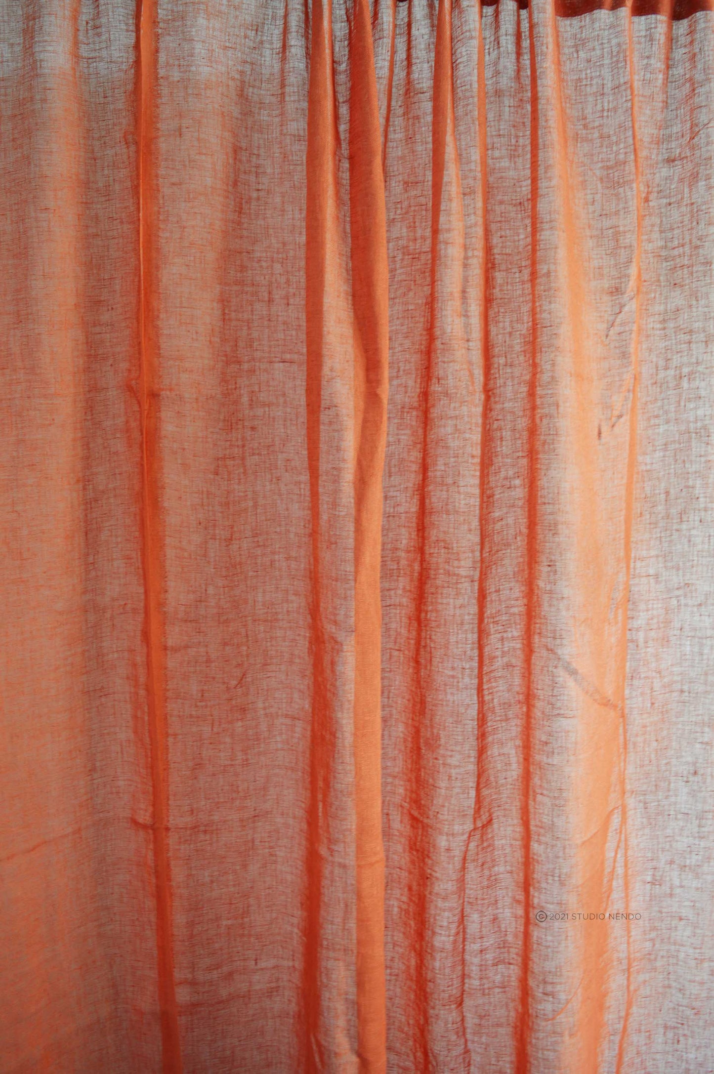 Handmade Linen Sheer Curtain- Terracotta Red
