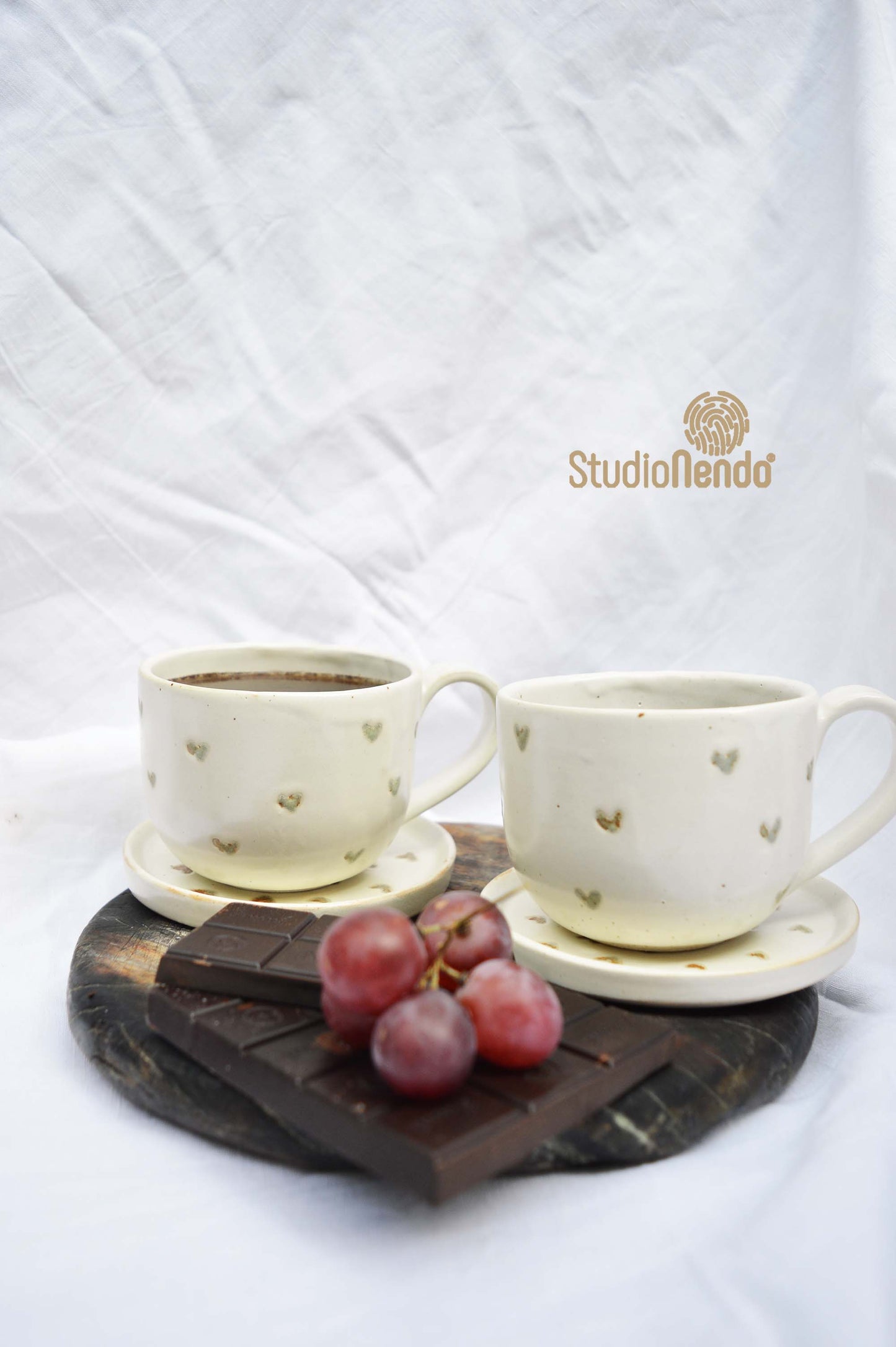 Cappuccino Cup and Cake/Quarter Plate Set- Little Love