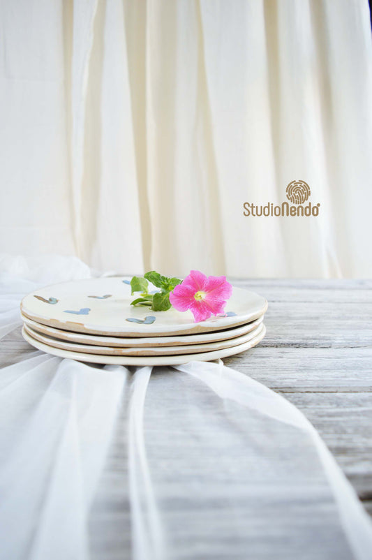 SNACK PLATES- IRREGULAR/ORGANIC- SET OF 2- Frozen Heart