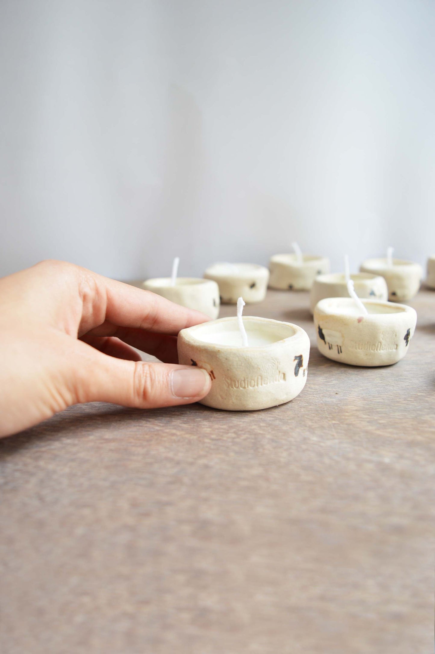 Tealight Ceramic Candle- Counting Sheep- Set of 2