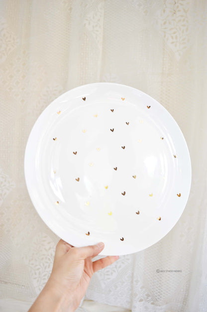 Hand Painted Series- Dinner Plates (Set of 2)- Golden Heart- 12"