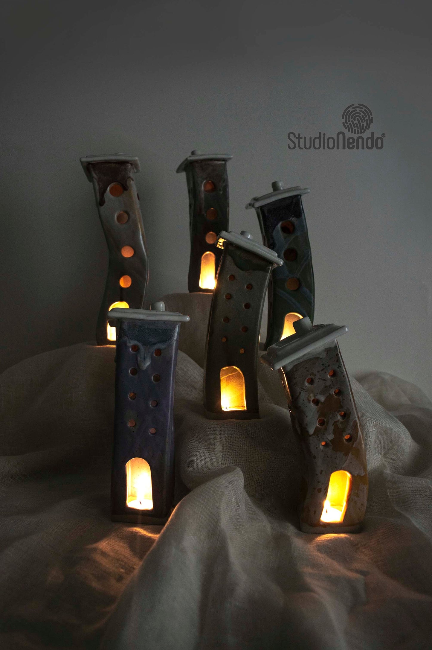 COSMIC- Topsy Turvy Tealight Housing Society- Ceramic Sculpture