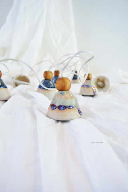 Ceramic String Light- Mottled Bells- Multicolour