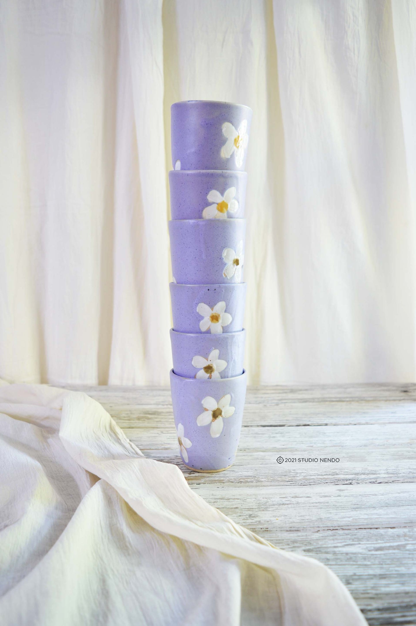 Water Tumblers- Set Of 2-Daisy-Lilac