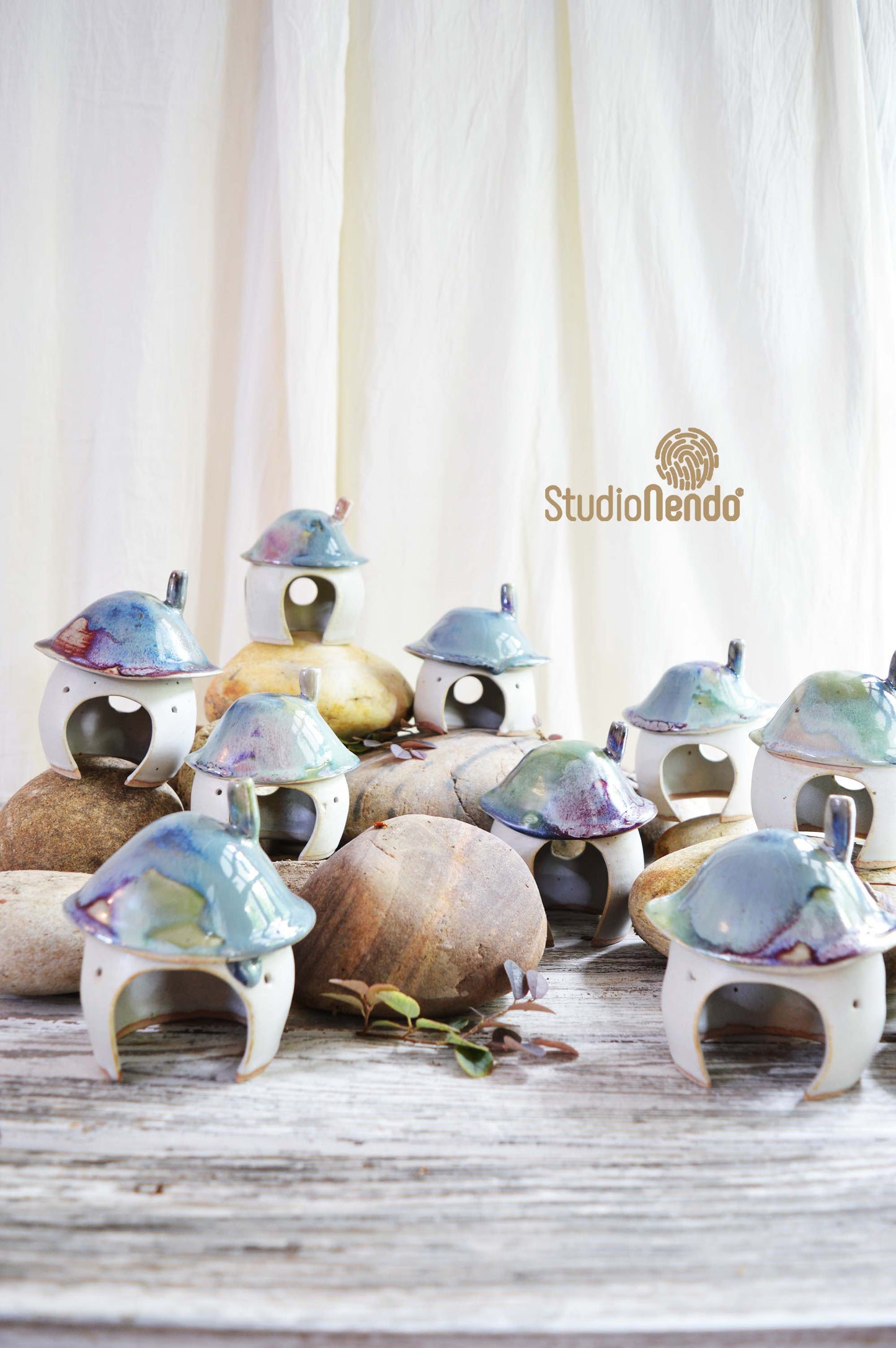 Little Shrooms- Sculptural Tealight Houses/ Smoke Boxes