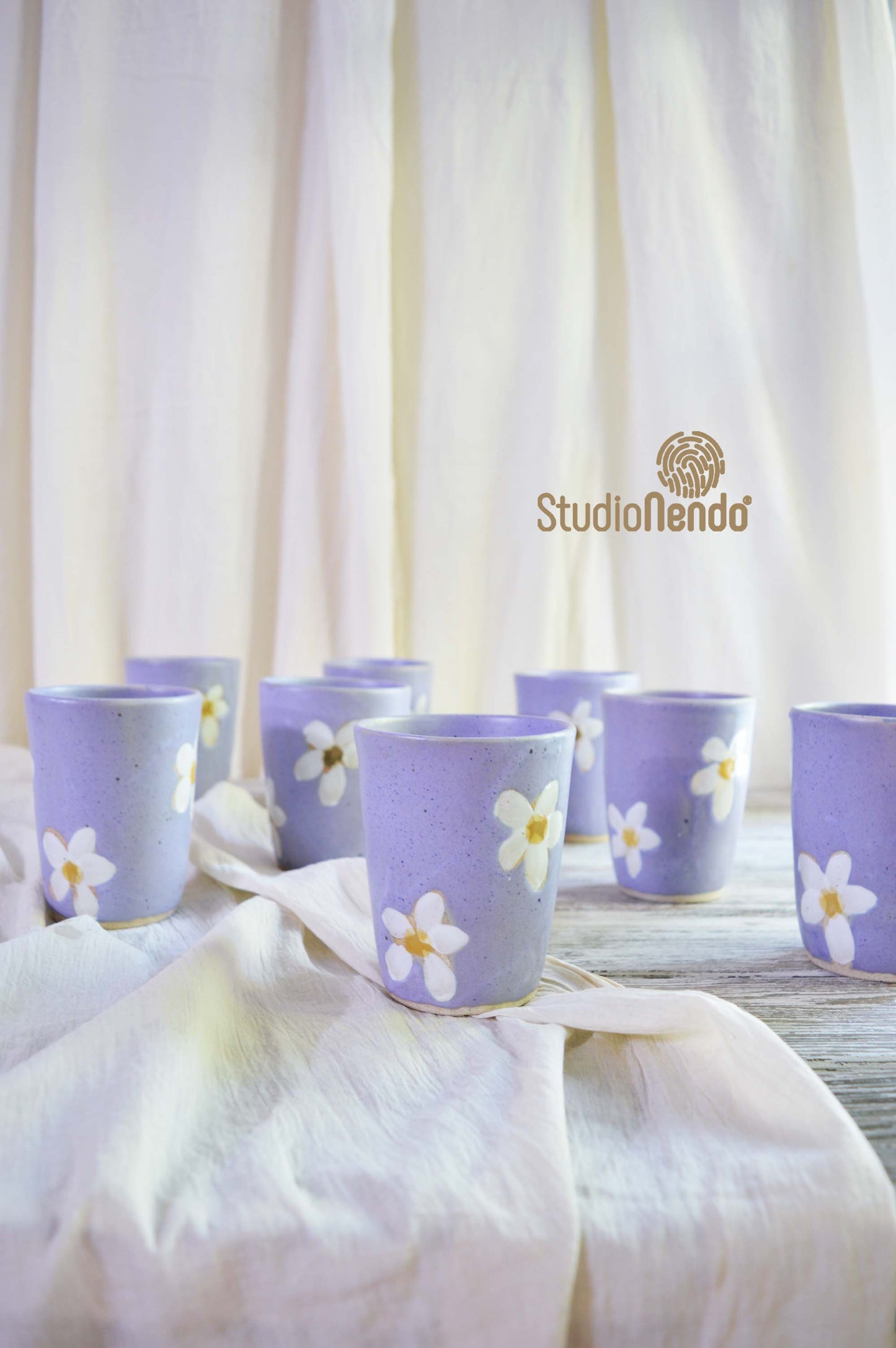 Water Tumblers- Set Of 2-Daisy-Lilac