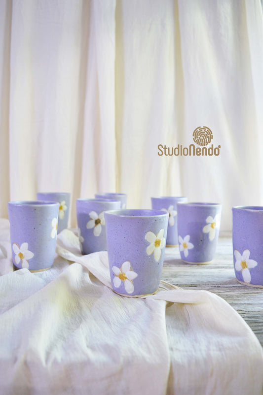 Water Tumblers- Set Of 2-Daisy-Lilac
