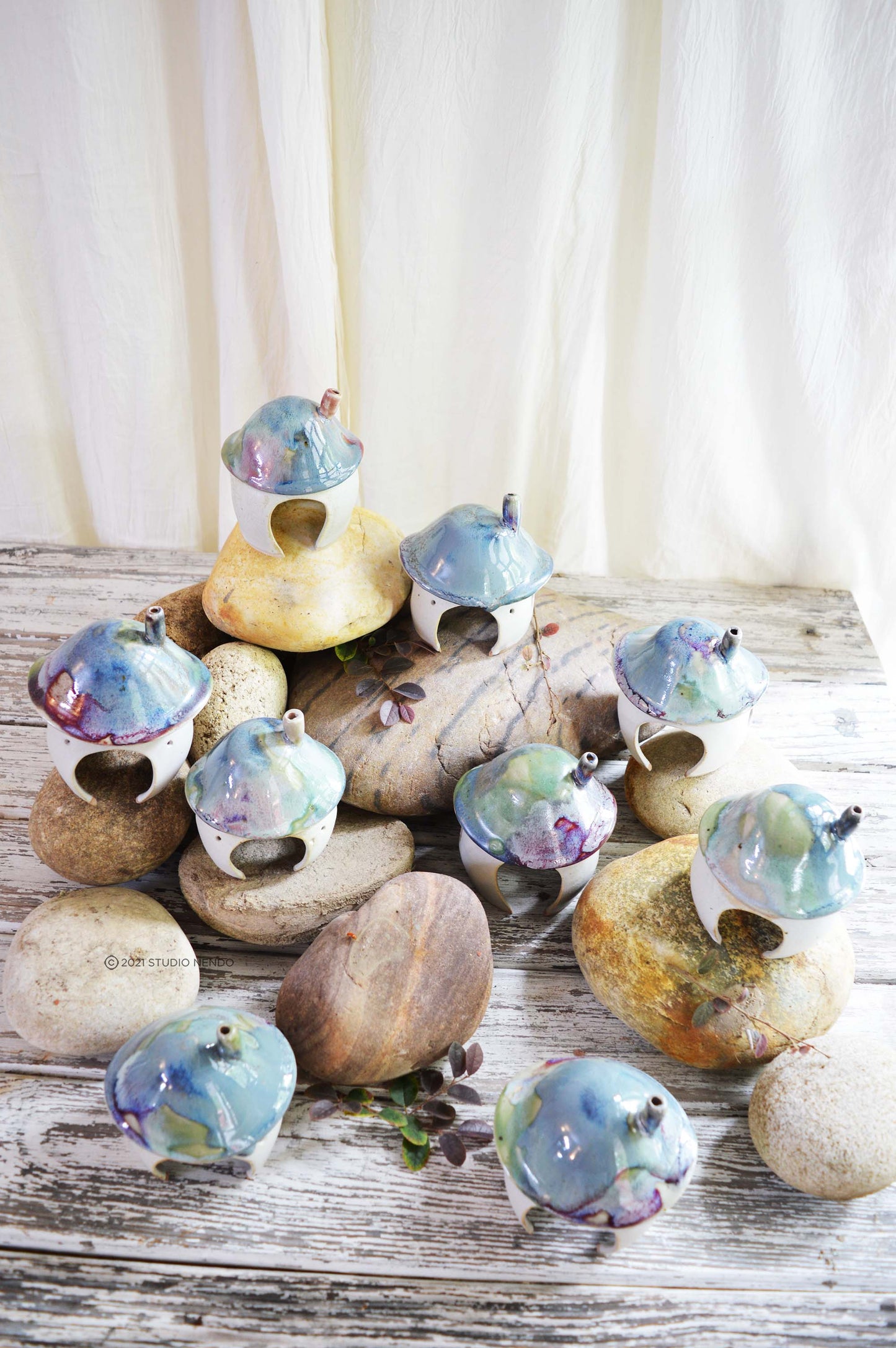 Little Shrooms- Sculptural Tealight Houses/ Smoke Boxes