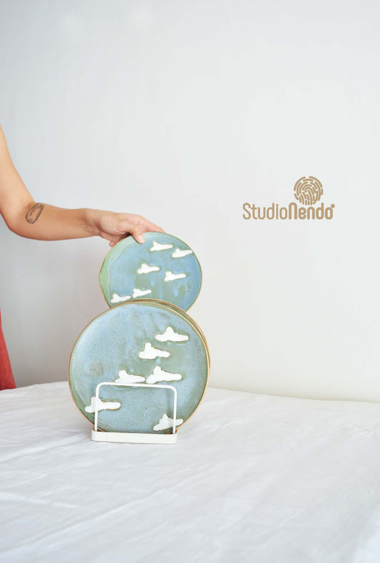 SNACK PLATES- IRREGULAR/ORGANIC- SET OF 2- Cloud 9