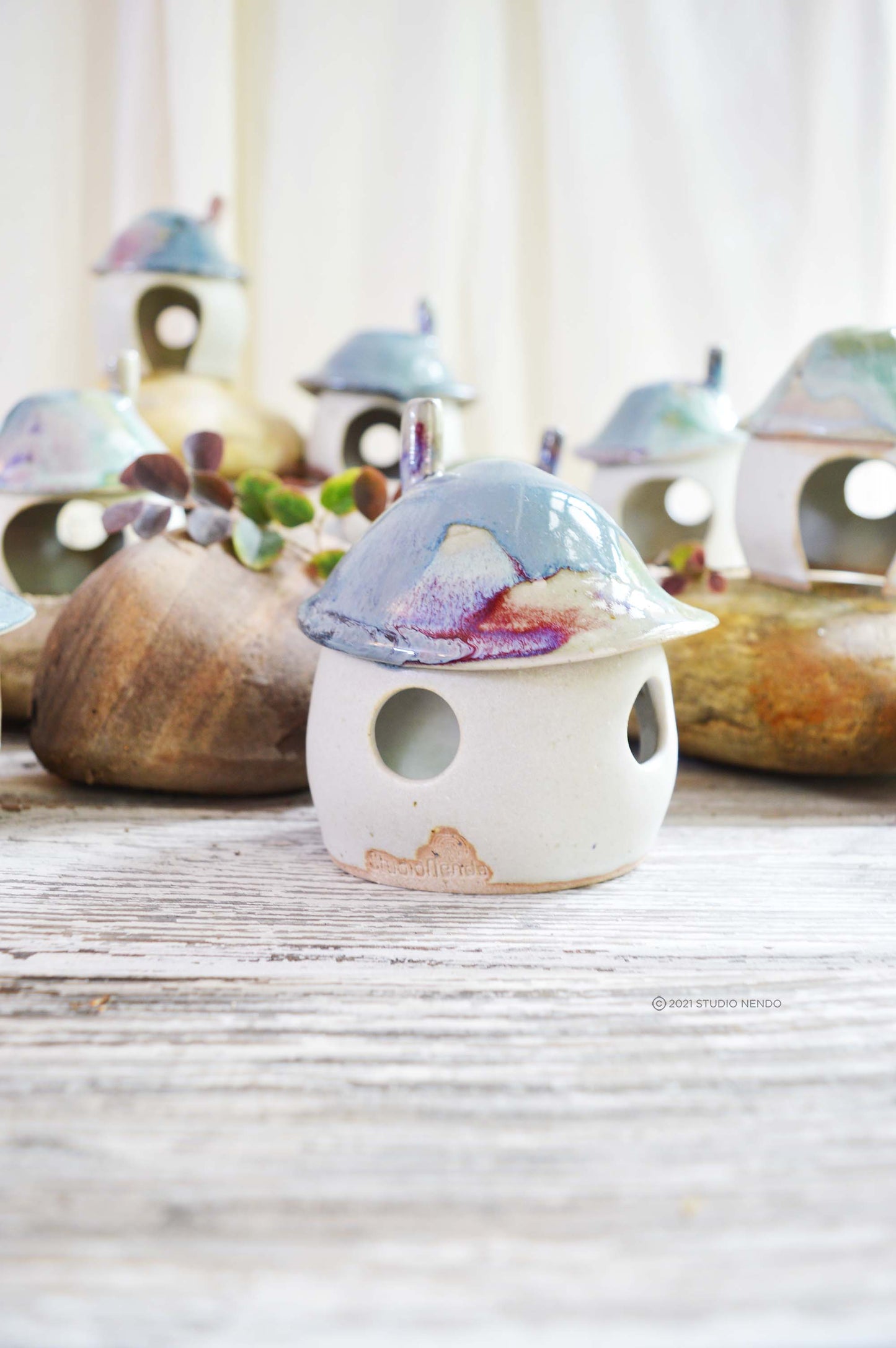 Little Shrooms- Sculptural Tealight Houses/ Smoke Boxes