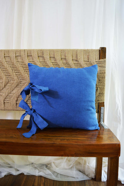 Linen Cushion Cover- Electric Blue